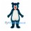 Bear Mascot Costume in Teal with White Belly and Red Nose