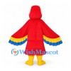 Parrot Mascot Costume in Red with Blue and Yellow Wings