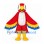 Parrot Mascot Costume in Red with Blue and Yellow Wings
