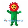 Flower Mascot Costume with Red Petals and Green Body