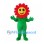 Flower Mascot Costume with Red Petals and Green Body