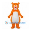 Bear Mascot Costume in Orange with White Belly and Red Nose