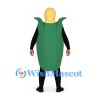 Corn Mascot Costume with Yellow Kernels and Green Husk