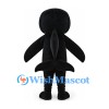 Killer Whale Mascot Costume in Black with White Belly and Broad Smile