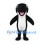 Killer Whale Mascot Costume in Black with White Belly and Broad Smile