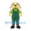 Dog Mascot Costume with Green Overalls and Yellow Face