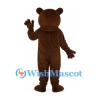 Bear Mascot Costume in Dark Brown with Open Mouth