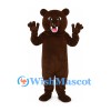 Bear Mascot Costume in Dark Brown with Open Mouth