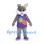 Rabbit Mascot Costume in Gray with Purple Carrot Shirt
