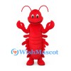 Lobster Mascot Costume in Red with Claws and Long Antennae