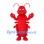 Lobster Mascot Costume in Red with Claws and Long Antennae