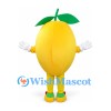 Lemon Mascot Costume in Yellow with Green Leaves