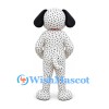 Dalmatian Mascot Costume with Black Spots and Red Tie