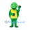 Turtle Mascot Costume in Green with Yellow Belly and Round Shell