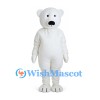 Polar Bear Mascot Costume in White with Black Nose