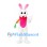 Rabbit Mascot Costume in White with Pink Belly and Carrot