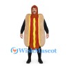 Hot Dog Mascot Costume with Yellow Mustard and Brown Bun