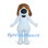 Dog Mascot Costume in White with Brown Head and Large Nose