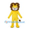 Lion Mascot Costume in Yellow with Large Brown Mane