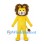 Lion Mascot Costume in Yellow with Large Brown Mane
