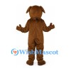 Dog Mascot Costume in Brown with Shaggy Neck and Large Nose