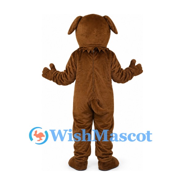 Dog Mascot Costume in Brown with Shaggy Neck and Large Nose