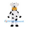 Cow Mascot Costume with Black Spots and Yellow Muzzle