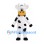 Cow Mascot Costume with Black Spots and Yellow Muzzle