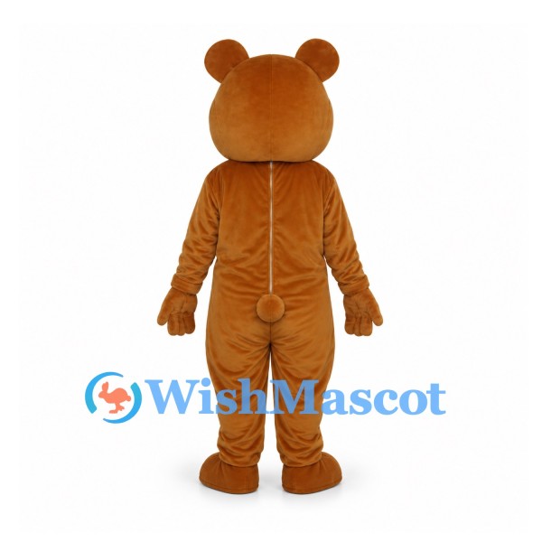 Bear Mascot Costume in Brown with Blue Eyes