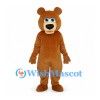 Bear Mascot Costume in Brown with Blue Eyes