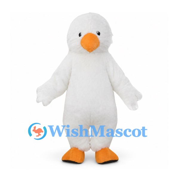 Duck Mascot Costume in White with Orange Bill and Feet