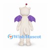 Cat Mascot Costume in Cream with Purple Bat Wings