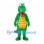 Crocodile Mascot Costume in Green with Yellow Striped Belly