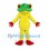 Frog Mascot Costume in Green and Yellow with Red Feet
