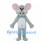 Mouse Mascot Costume in Gray with Red Nose and Pink Ears