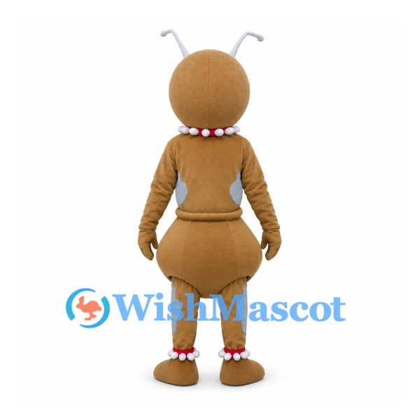 Ant Mascot Costume in Brown with Bead Necklace