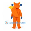 Fox Superhero Mascot Costume in Orange with Blue Eye Mask