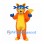 Fox Superhero Mascot Costume in Orange with Blue Eye Mask