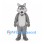 Wolf Mascot Costume in Gray with White Belly and Toothy Smile