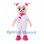 Sheep Girl Mascot Costume with Pink Scarf and Horn Bows