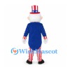 Uncle Sam Mascot Costume with Striped Pants and Star Top Hat