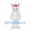 Cat Mascot Costume in White with Pink Head Bow