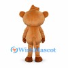 Monkey Mascot Costume in Tan with Cream Belly and Smiling Eyes