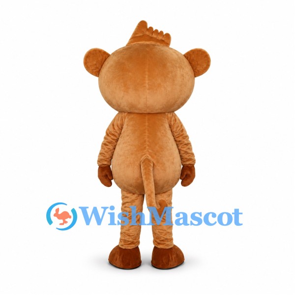 Monkey Mascot Costume in Tan with Cream Belly and Smiling Eyes