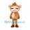 Monkey Mascot Costume in Tan with Cream Belly and Smiling Eyes