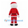 Santa Claus Mascot Costume with Long White Beard and Red Suit