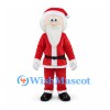 Santa Claus Mascot Costume with Long White Beard and Red Suit