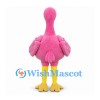 Flamingo Mascot Costume in Pink with Yellow Beak and Legs
