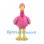 Flamingo Mascot Costume in Pink with Yellow Beak and Legs