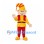 Elf Mascot Costume with Yellow Tunic and Red Striped Hat